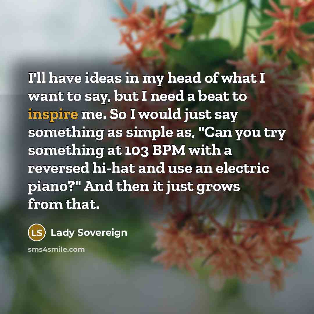 “I'll have ideas in my head of what I want…” quote by Lady Sovereign