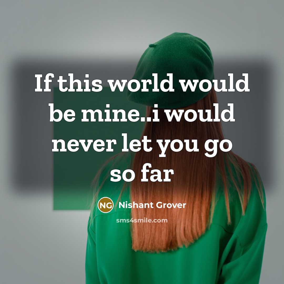 “If this world would be mine..i would never let you…” quote by Nishant Grover
