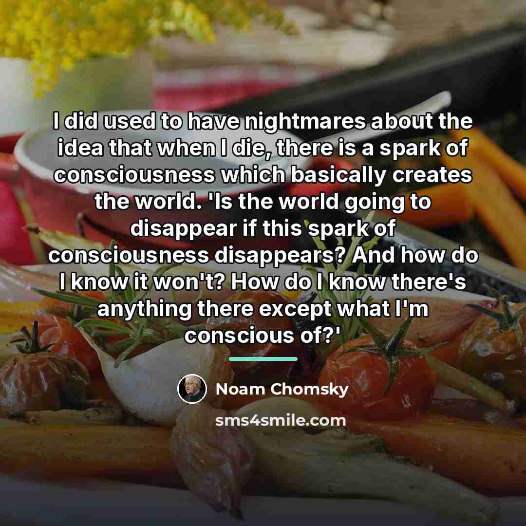 “I did used to have nightmares about the idea that…” quote by Noam Chomsky