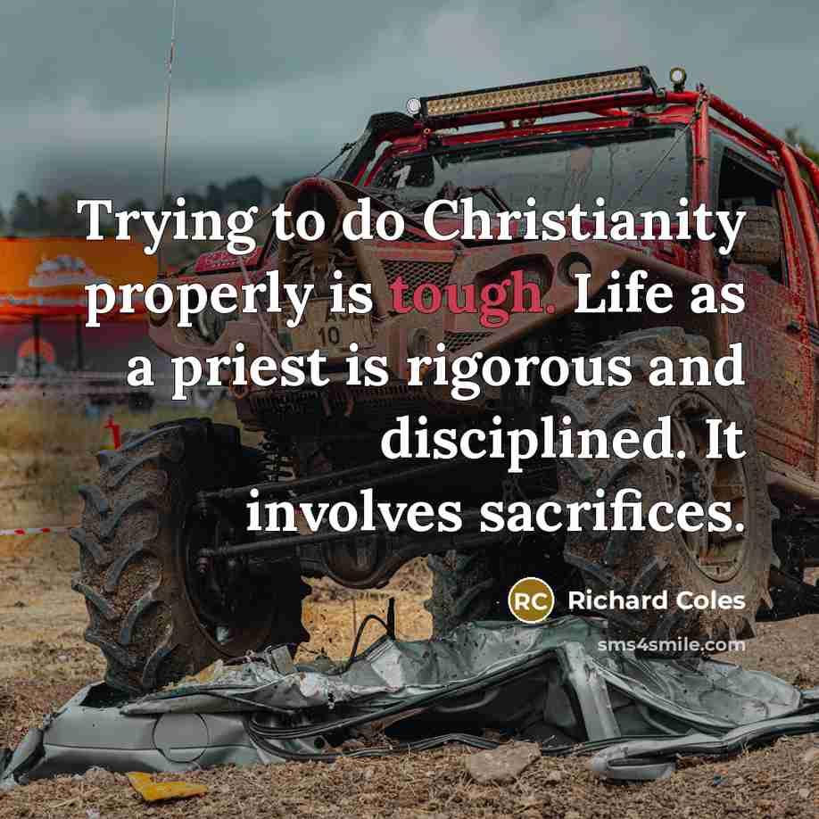 “Trying to do Christianity properly is tough. Life as a…” quote by Richard Coles
