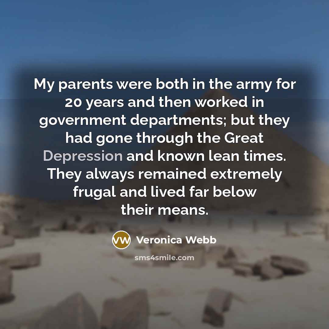 “My parents were both in the army for 20 years…” quote by Veronica Webb