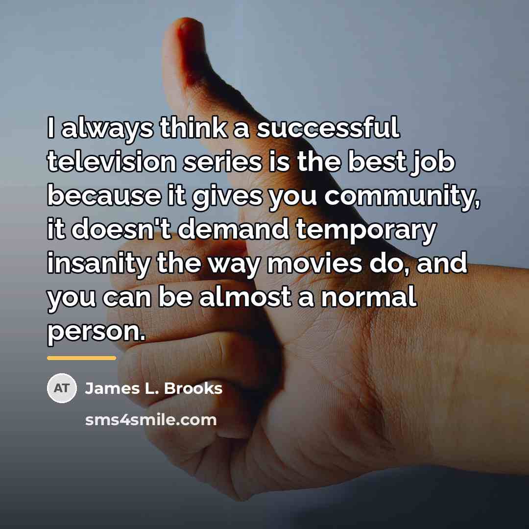 “I always think a successful television series is the best…” quote by James L. Brooks