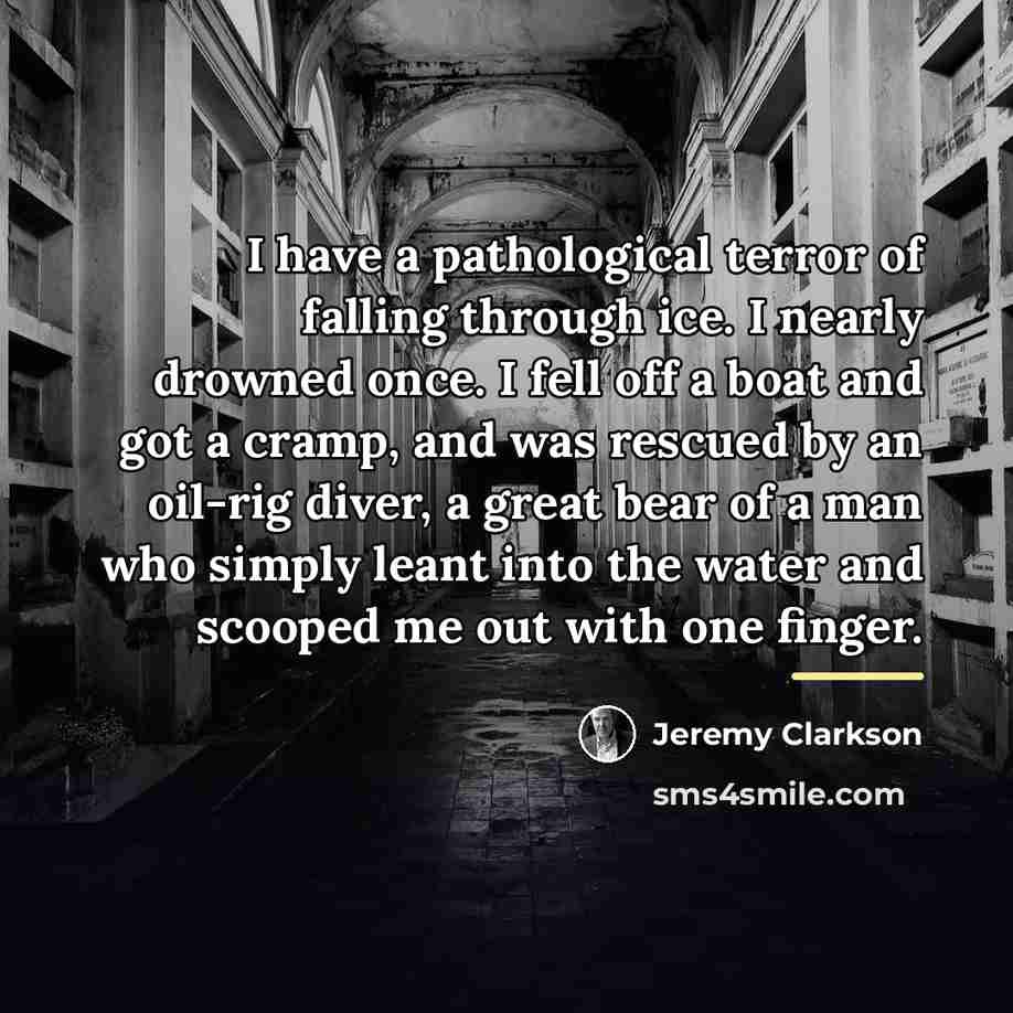 “I have a pathological terror of falling through ice. I…” quote by Jeremy Clarkson