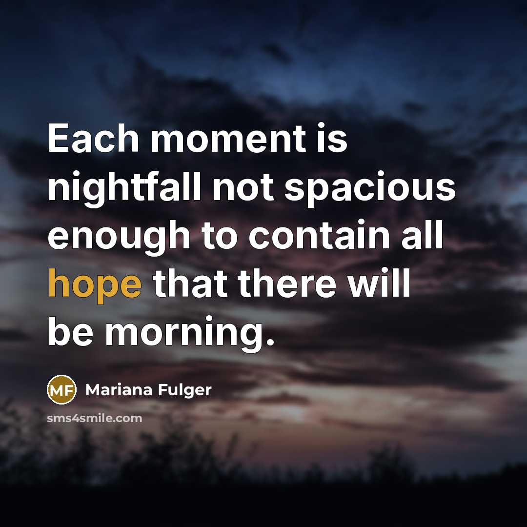 “Each moment is nightfall not spacious enough to contain all…” quote by Mariana Fulger