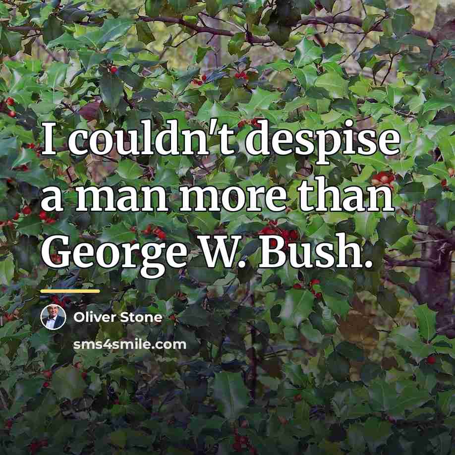 “I couldn't despise a man more than George W. Bush.…” quote by Oliver Stone