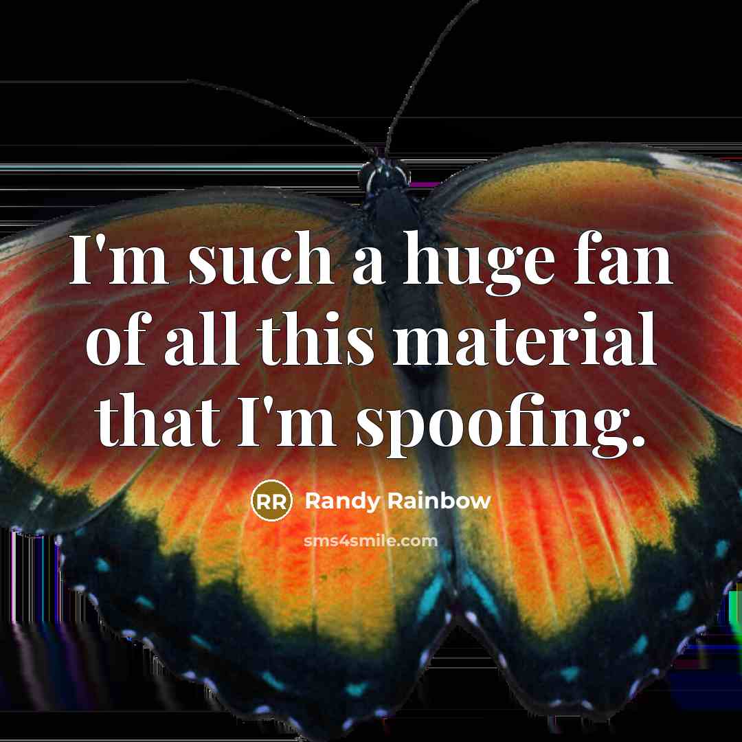 “I'm such a huge fan of all this material that…” quote by Randy Rainbow