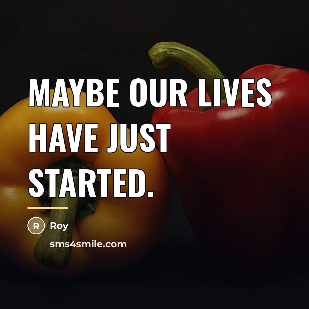 “Maybe our lives have just started.…” quote by Roy