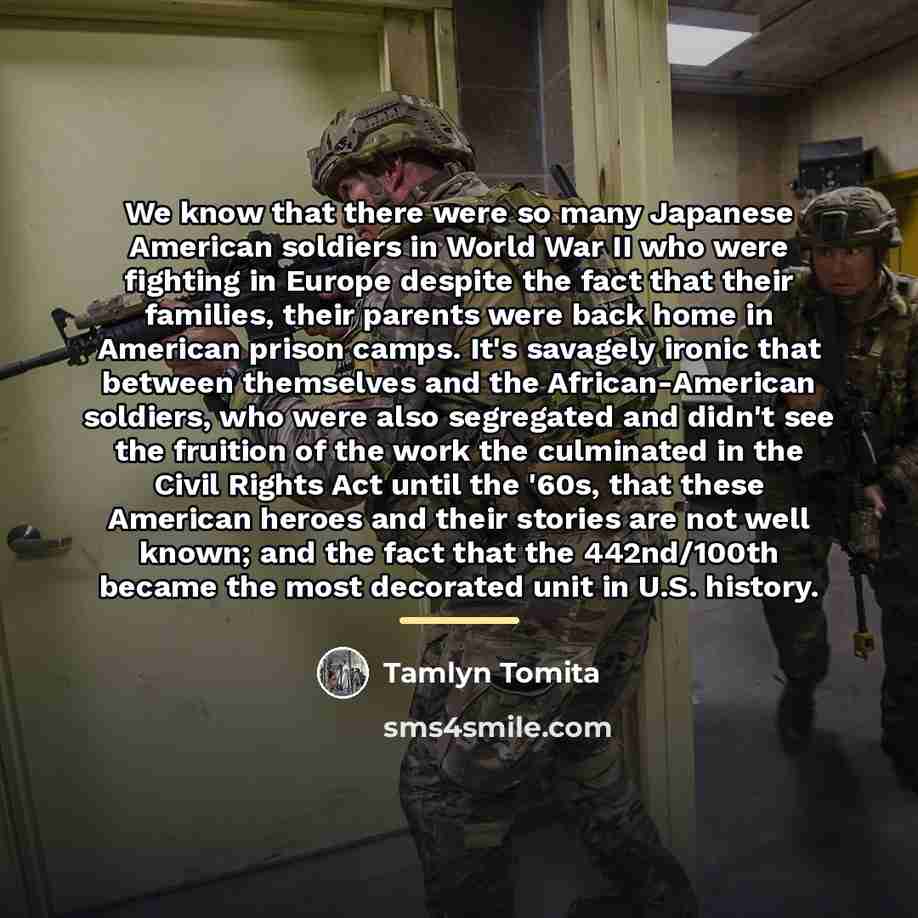 “We know that there were so many Japanese American soldiers…” quote by Tamlyn Tomita