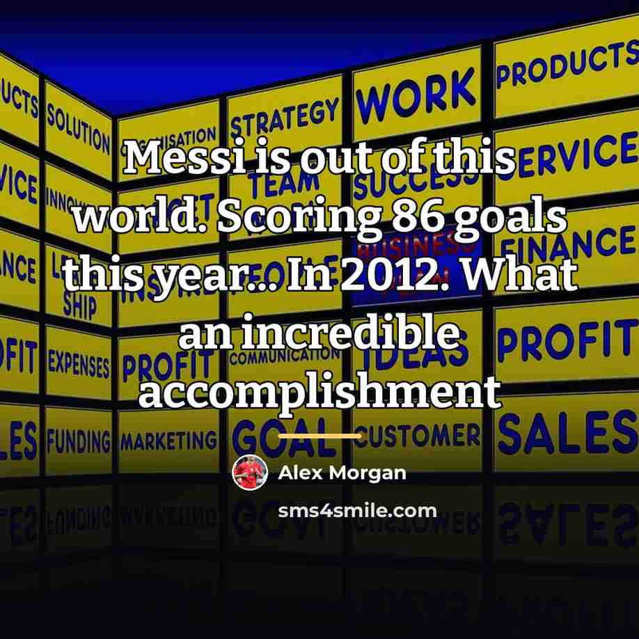 “Messi is out of this world. Scoring 86 goals this…” quote by Alex Morgan