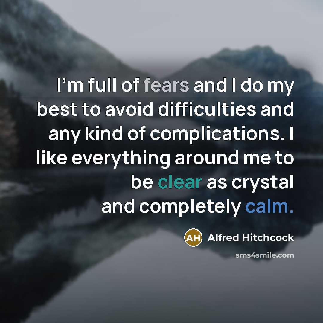 “I'm full of fears and I do my best to…” quote by Alfred Hitchcock
