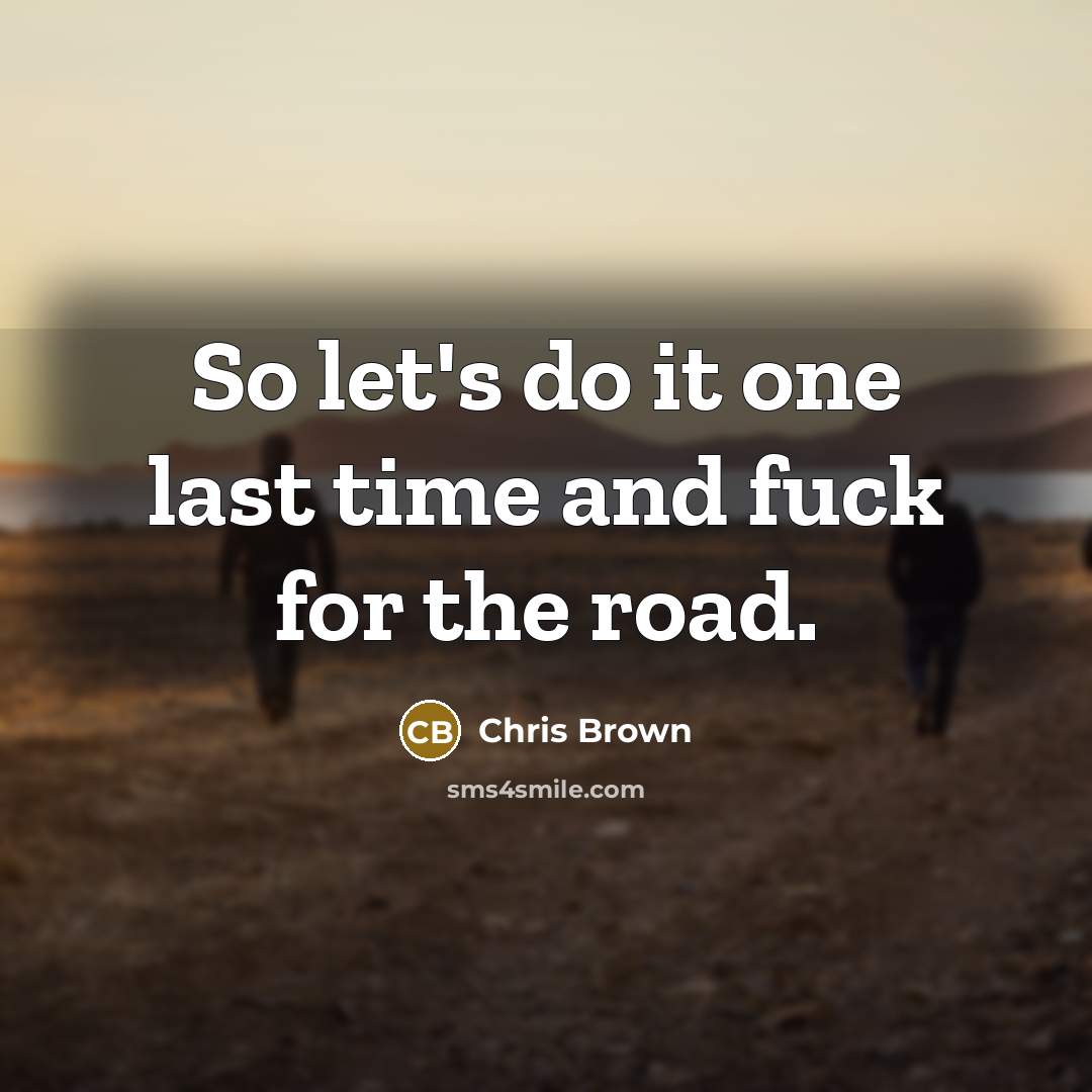 “So let's do it one last time and fuck for…” quote by Chris Brown