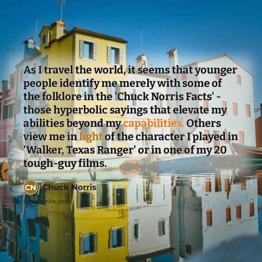 “As I travel the world, it seems that younger people…” quote by Chuck Norris