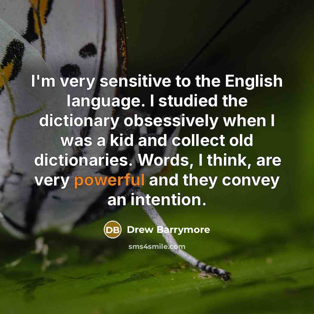 “I'm very sensitive to the English language. I studied the…” quote by Drew Barrymore