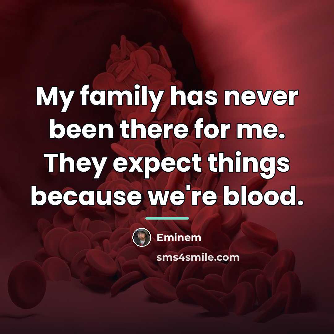 “My family has never been there for me. They expect…” quote by Eminem