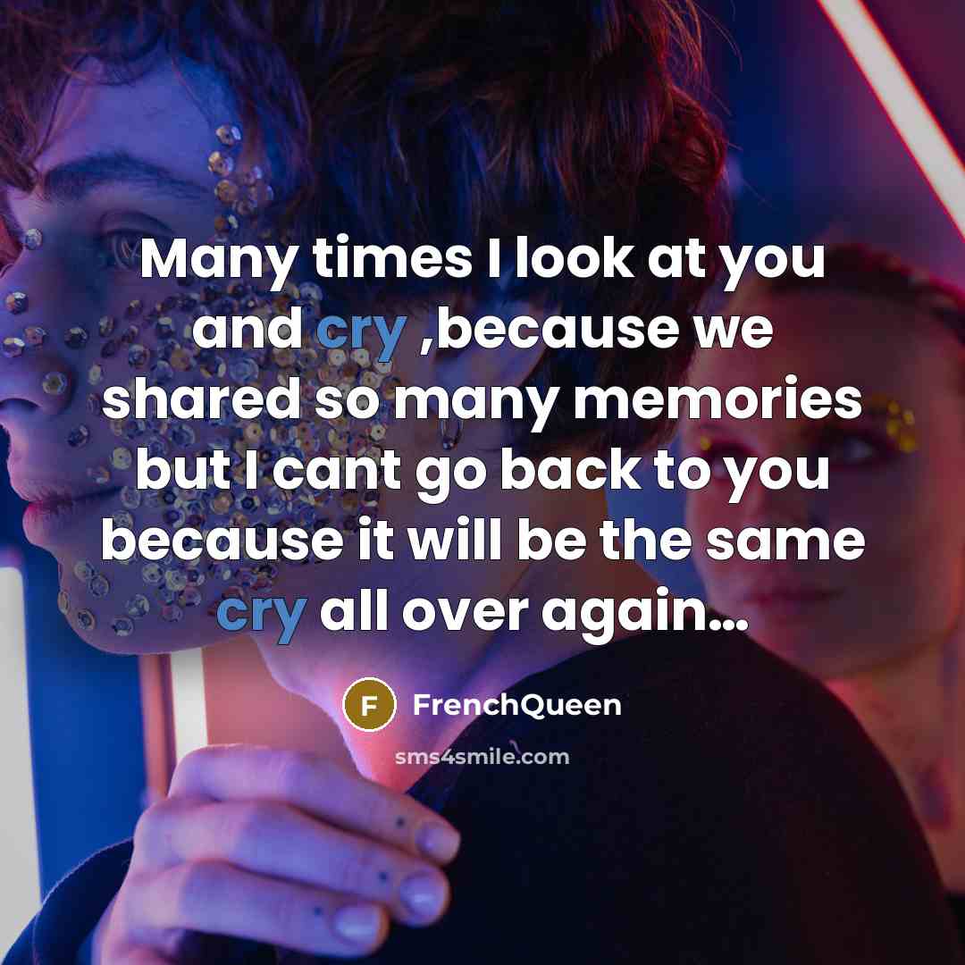 “Many times I look at you and cry ,because we shared so many memories but I cant go back to you because it will be the same cry all over again…” quote by Frenchqueen
