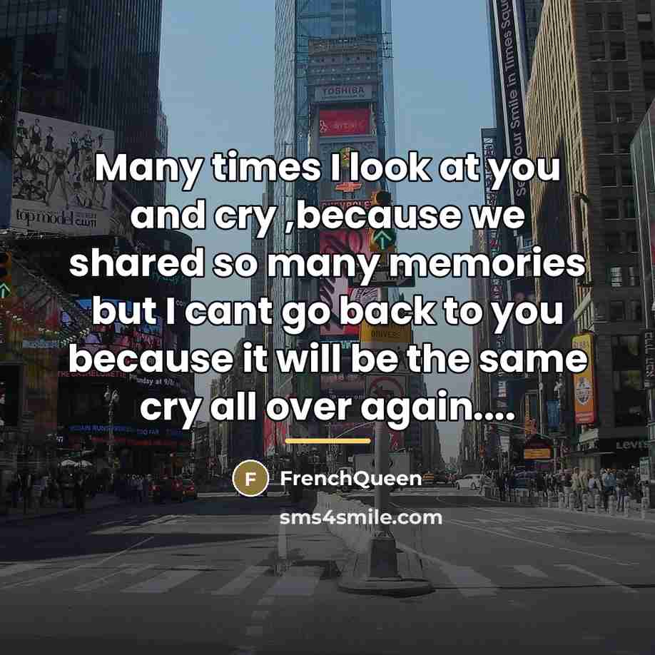 “Many times I look at you and cry ,because we…” quote by Frenchqueen