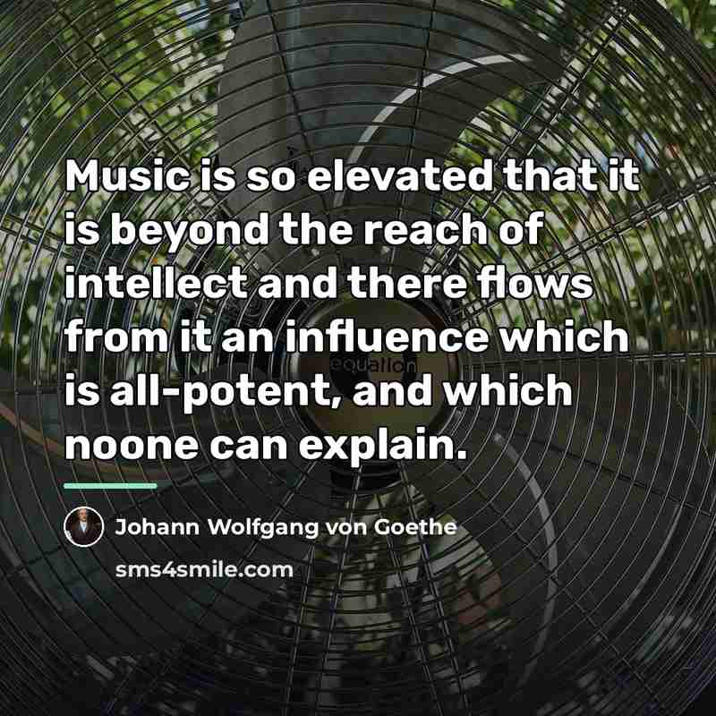 “Music is so elevated that it is beyond the reach…” quote by Johann Wolfgang von Goethe