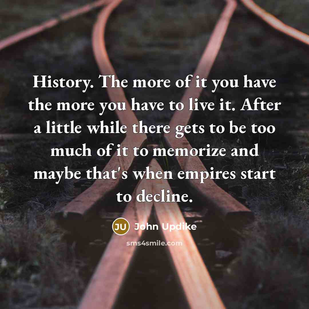 “History. The more of it you have the more you…” quote by John Updike