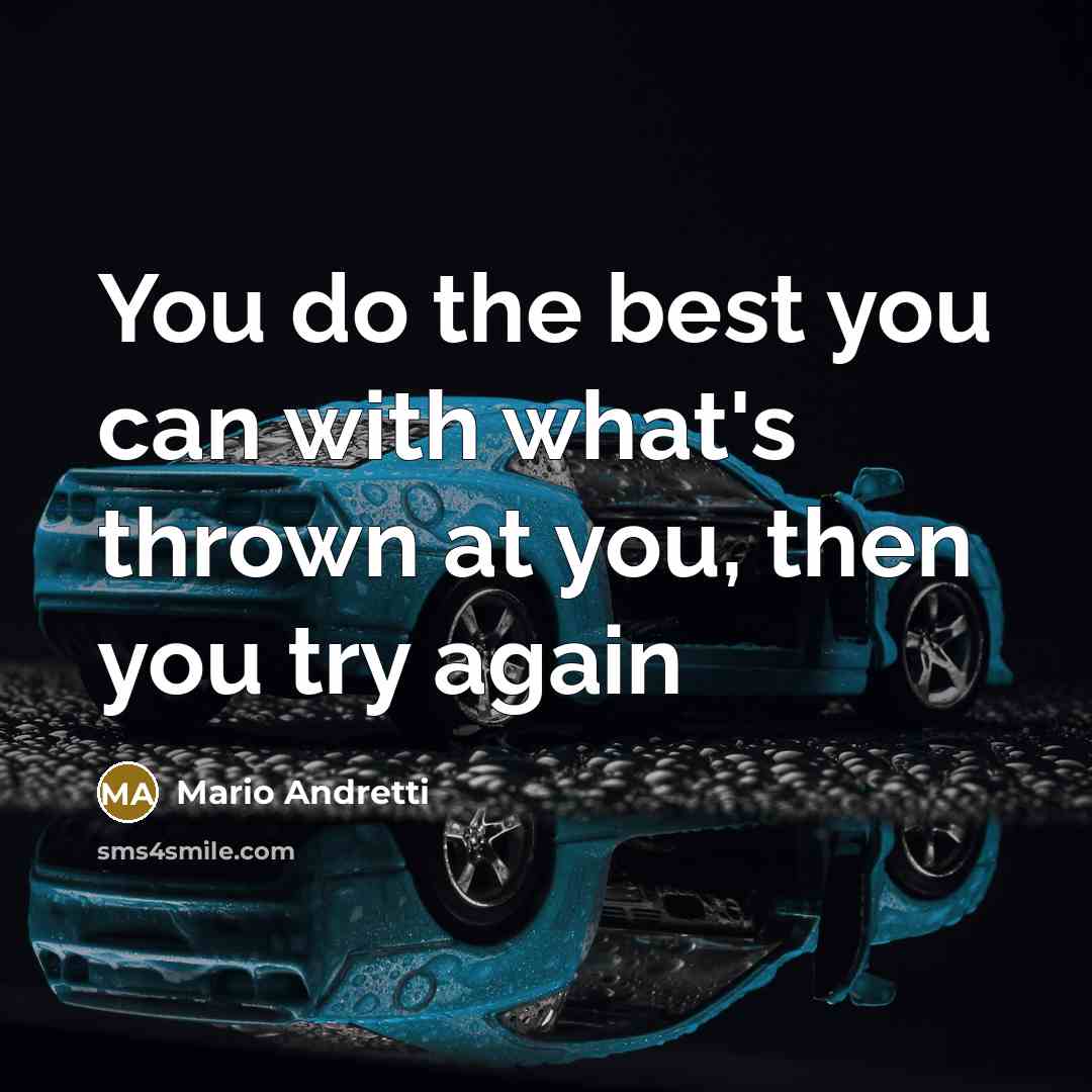 “You do the best you can with what's thrown at…” quote by Mario Andretti