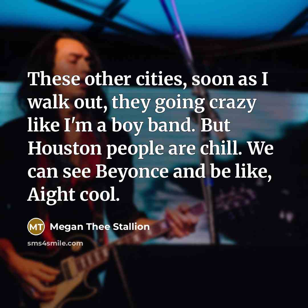 “These other cities, soon as I walk out, they going…” quote by Megan Thee Stallion