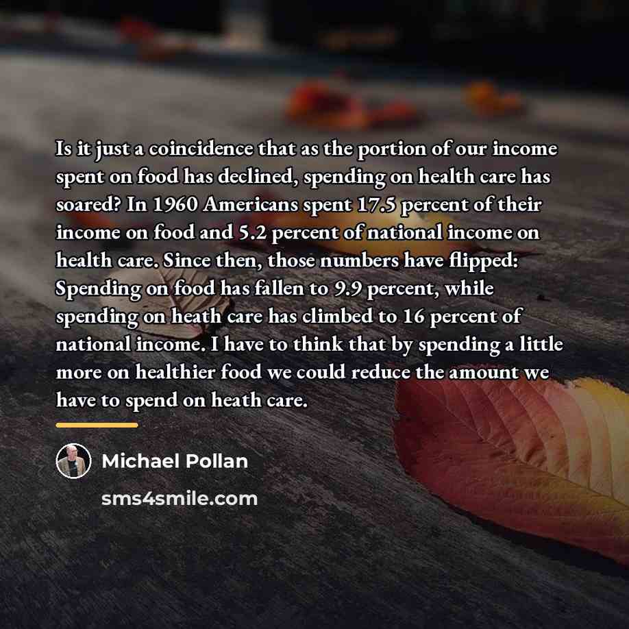 “Is it just a coincidence that as the portion of…” quote by Michael Pollan