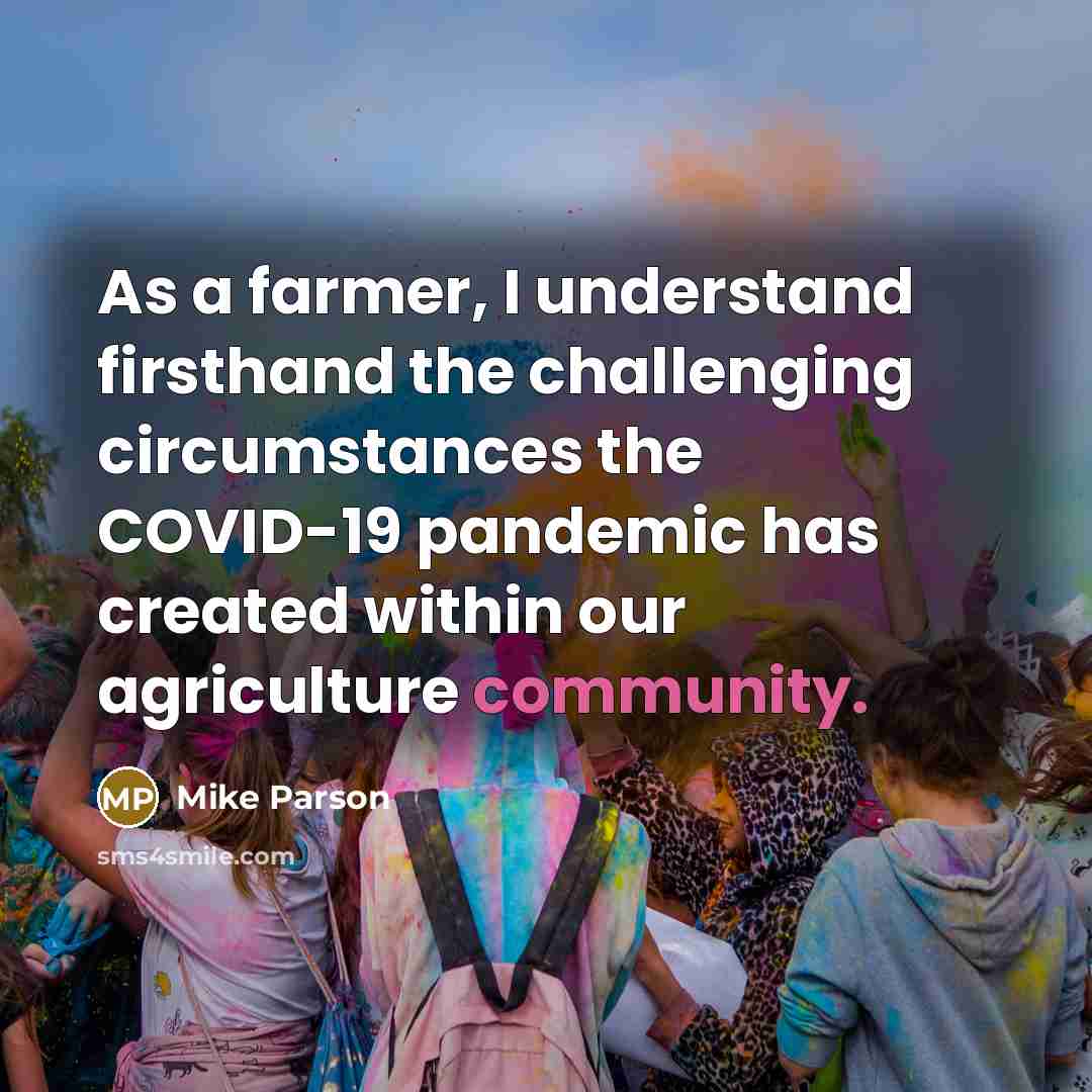 “As a farmer, I understand firsthand the challenging circumstances the…” quote by Mike Parson