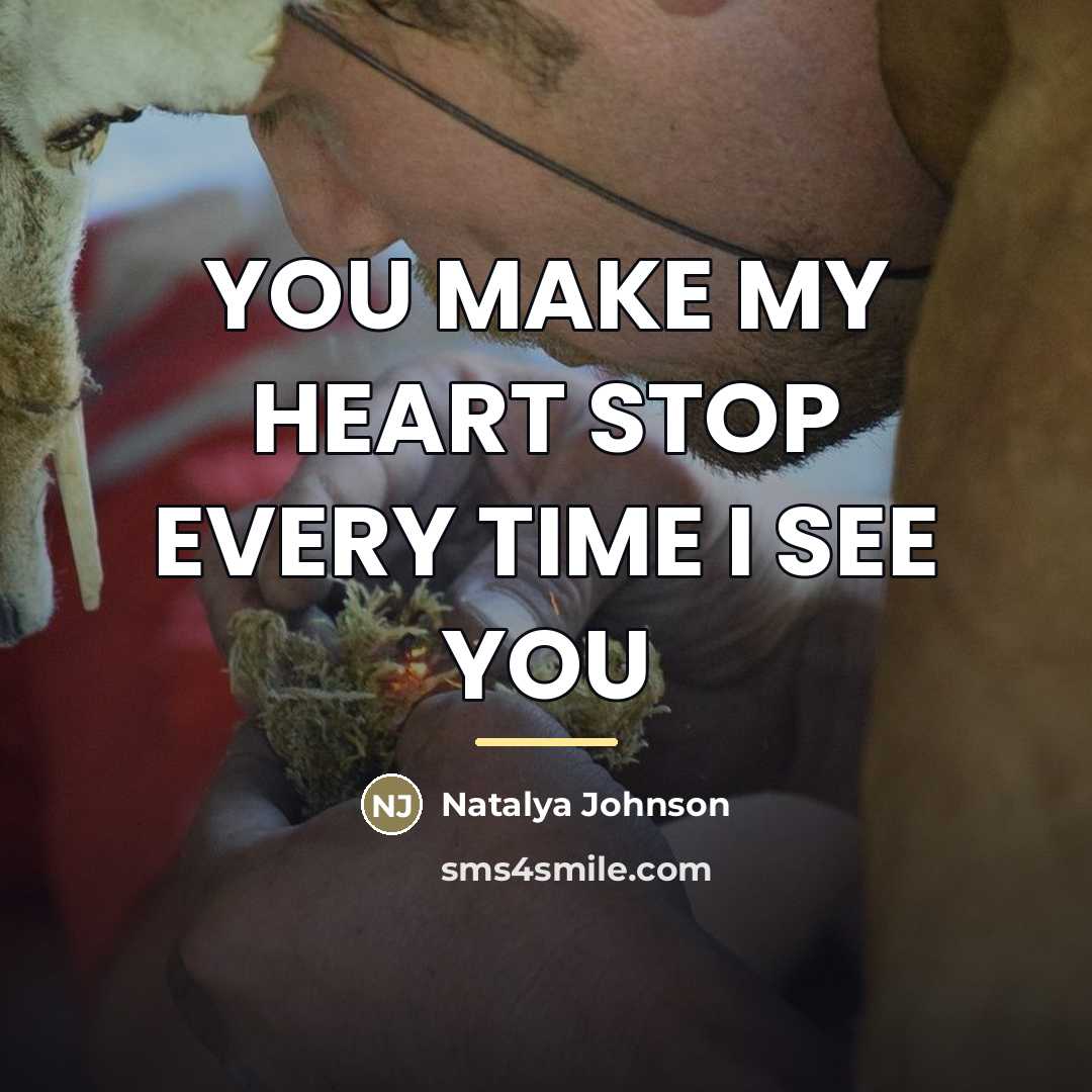“YOU MAKE MY HEART STOP EVERY TIME I SEE YOU…” quote by Natalya Johnson