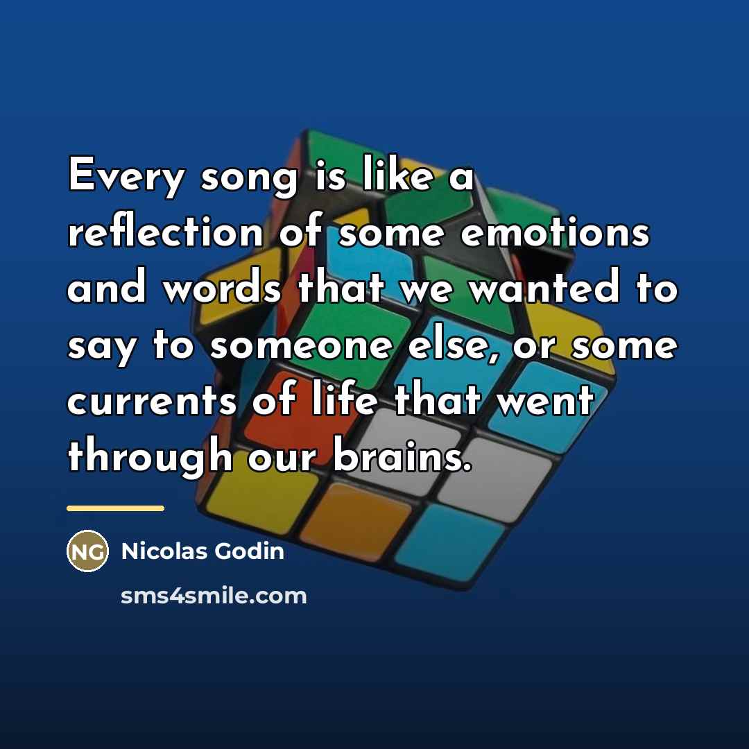 “Every song is like a reflection of some emotions and…” quote by Nicolas Godin