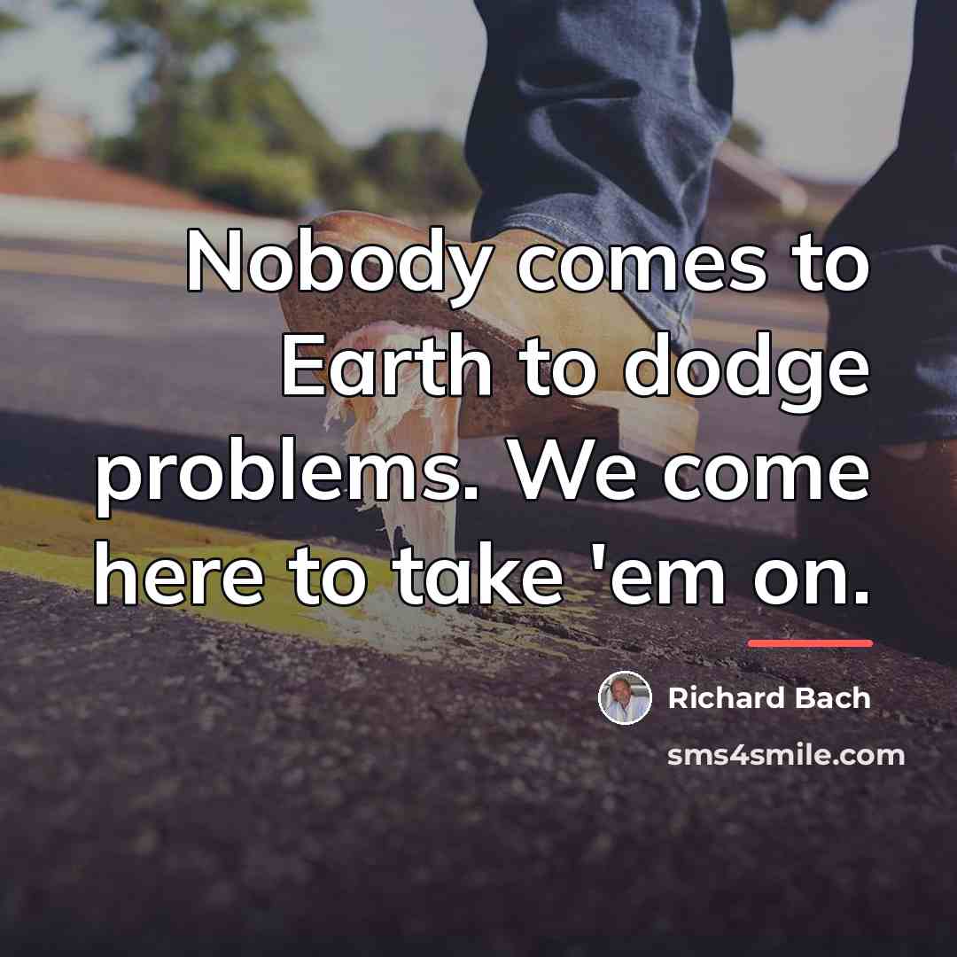 “Nobody comes to Earth to dodge problems. We come here…” quote by Richard Bach
