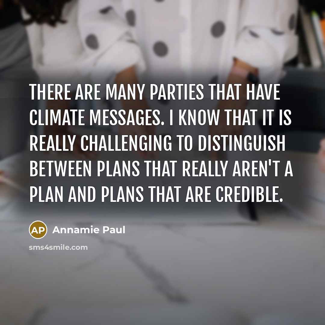“There are many parties that have climate messages. I know…” quote by Annamie Paul