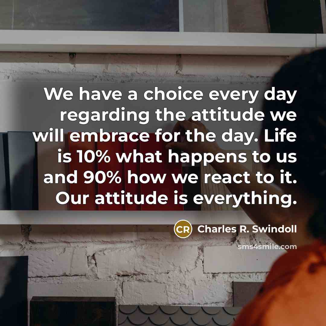“We have a choice every day regarding the attitude we…” quote by Charles R. Swindoll