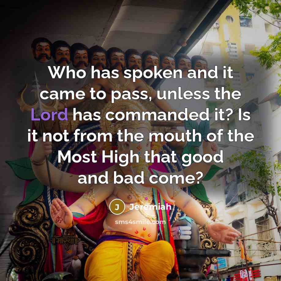 “Who has spoken and it came to pass, unless the…” quote by Jeremiah