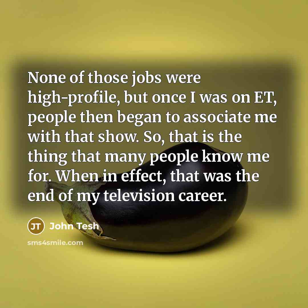 “None of those jobs were high-profile, but once I was…” quote by John Tesh