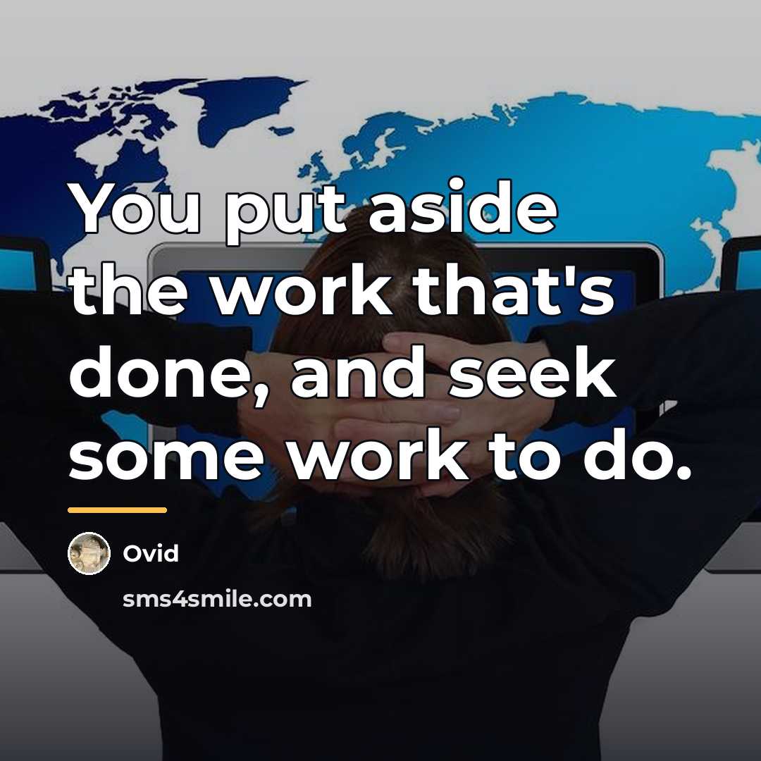 “You put aside the work that's done, and seek some…” quote by Ovid