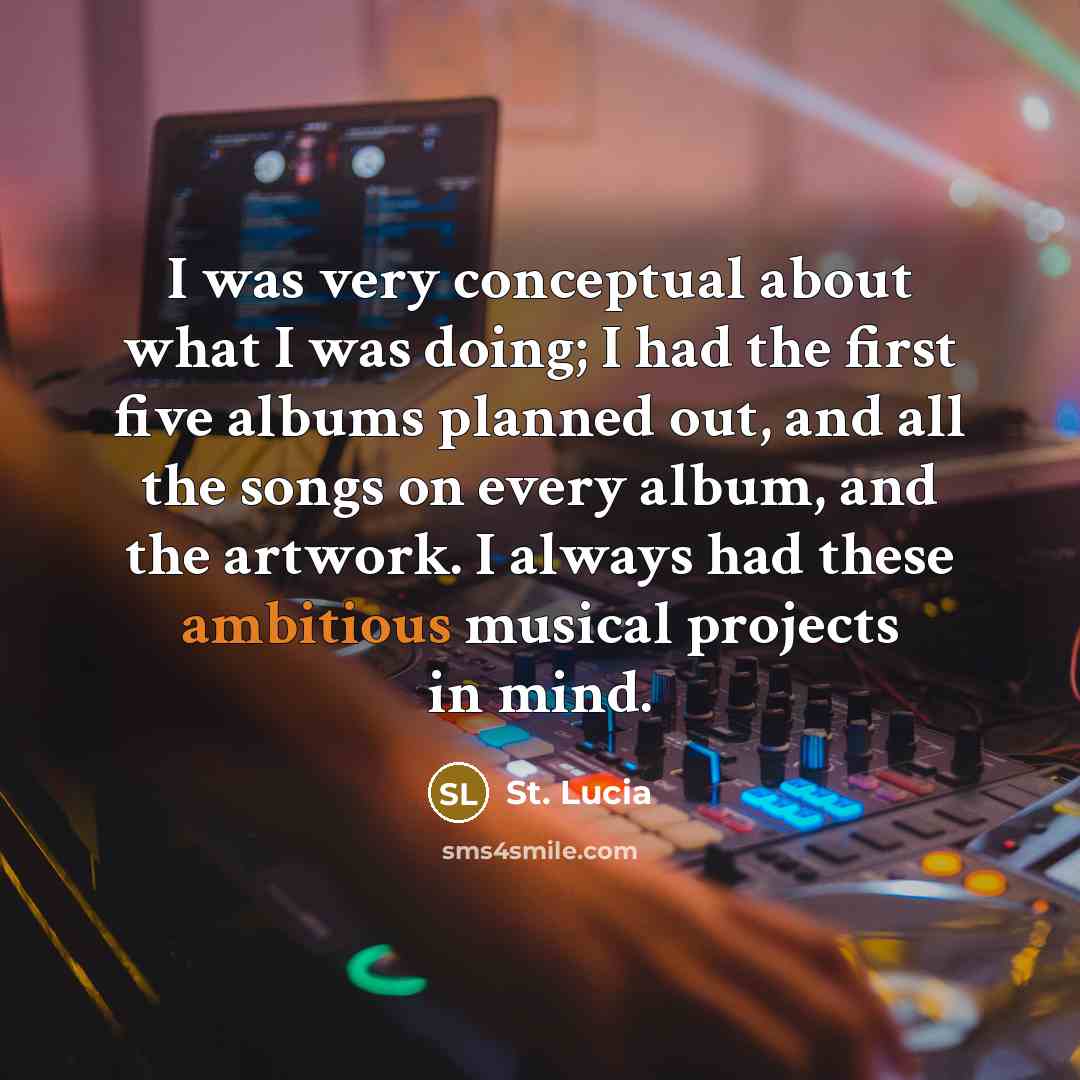 “I was very conceptual about what I was doing; I…” quote by St. Lucia