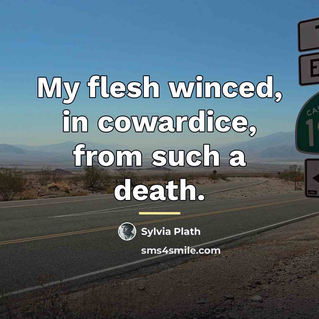 “My flesh winced, in cowardice, from such a death.…” quote by Sylvia Plath