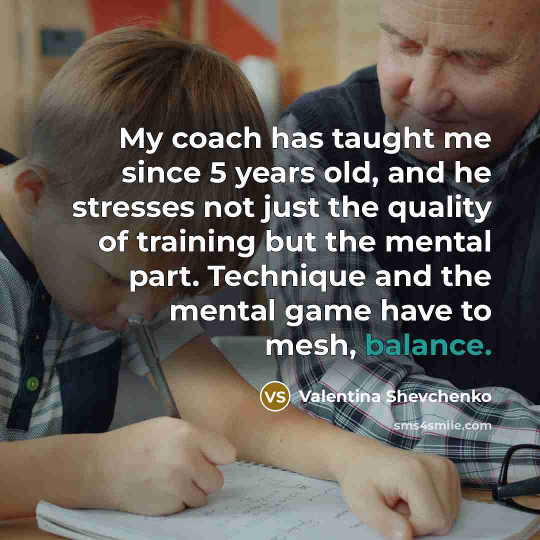 “My coach has taught me since 5 years old, and…” quote by Valentina Shevchenko