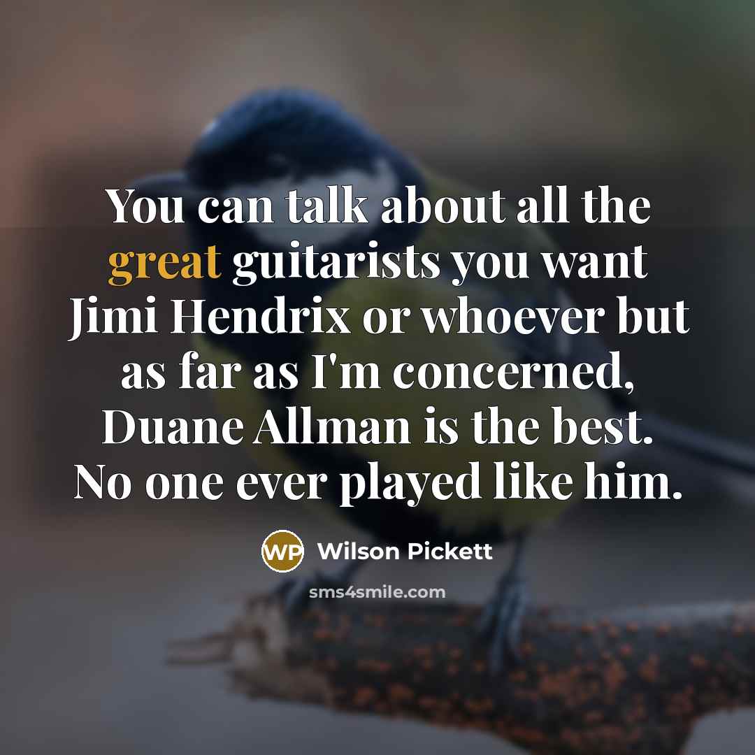 “You can talk about all the great guitarists you want…” quote by Wilson Pickett