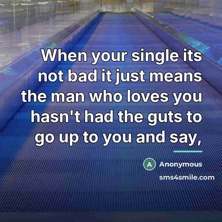“When your single its not bad it just means the…” quote by Anonymous