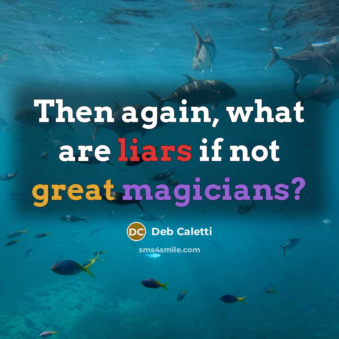 “Then again, what are liars if not great magicians?” quote by Deb Caletti