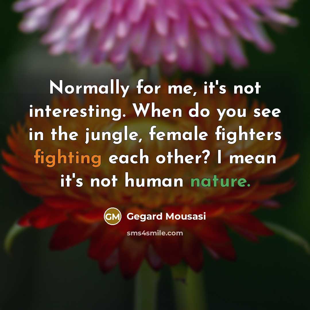 “Normally for me, it's not interesting. When do you see…” quote by Gegard Mousasi