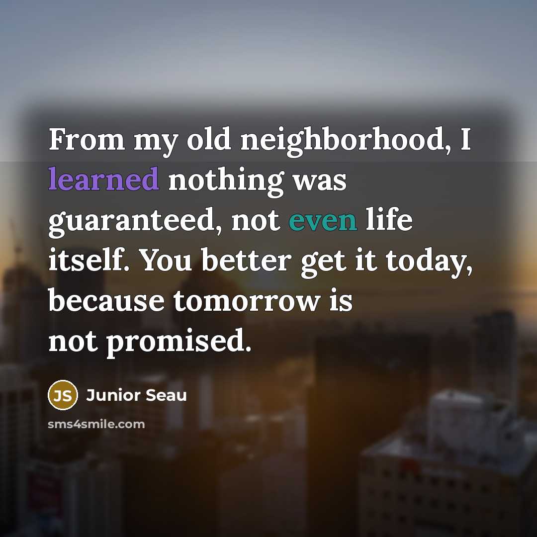 “From my old neighborhood, I learned nothing was guaranteed, not…” quote by Junior Seau