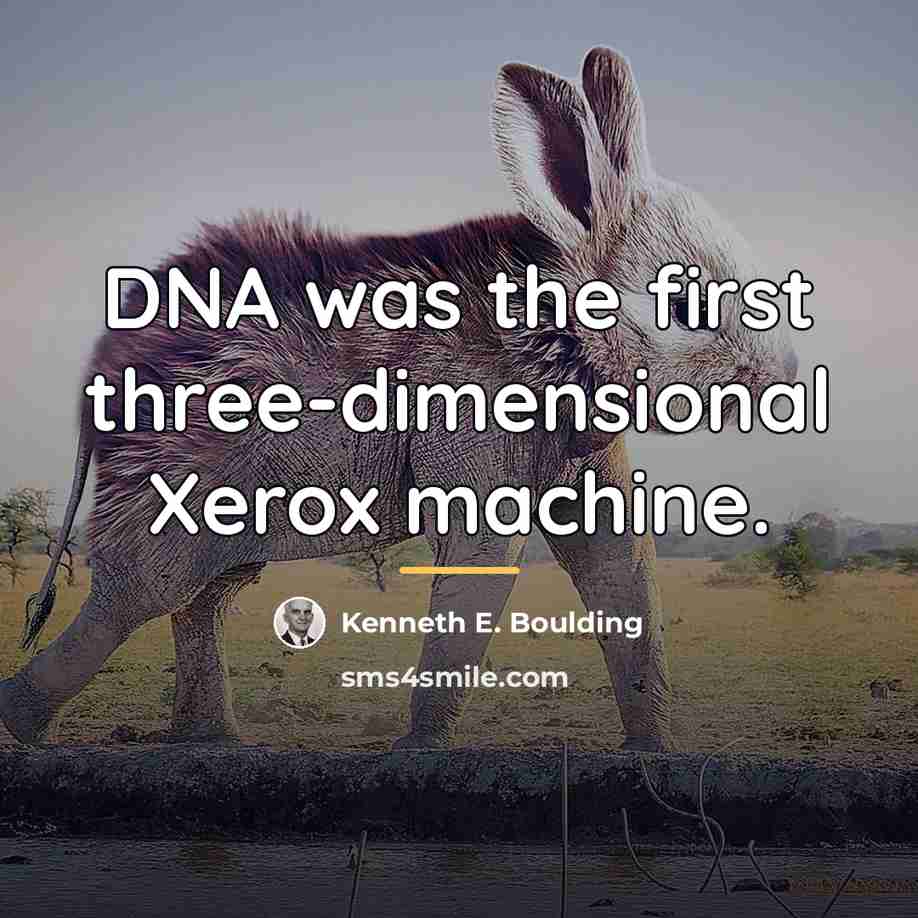 “DNA was the first three-dimensional Xerox machine.…” quote by Kenneth E. Boulding