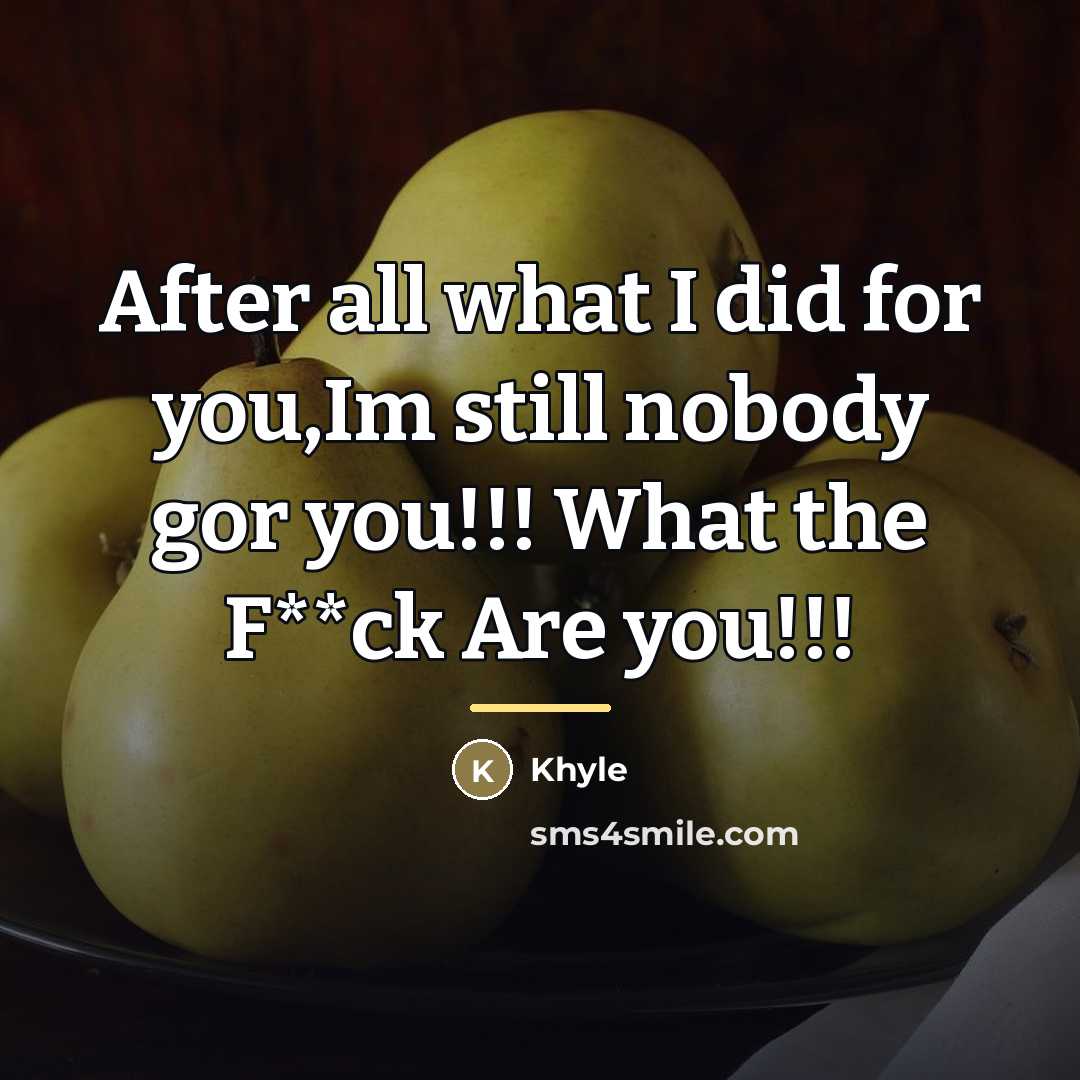 “After all what I did for you,Im still nobody gor…” quote by Khyle
