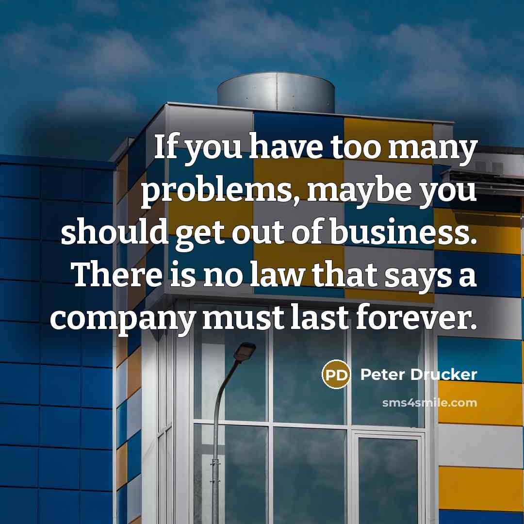 “If you have too many problems, maybe you should get…” quote by Peter Drucker