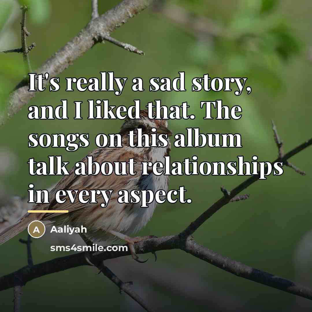 “It's really a sad story, and I liked that. The…” quote by Aaliyah
