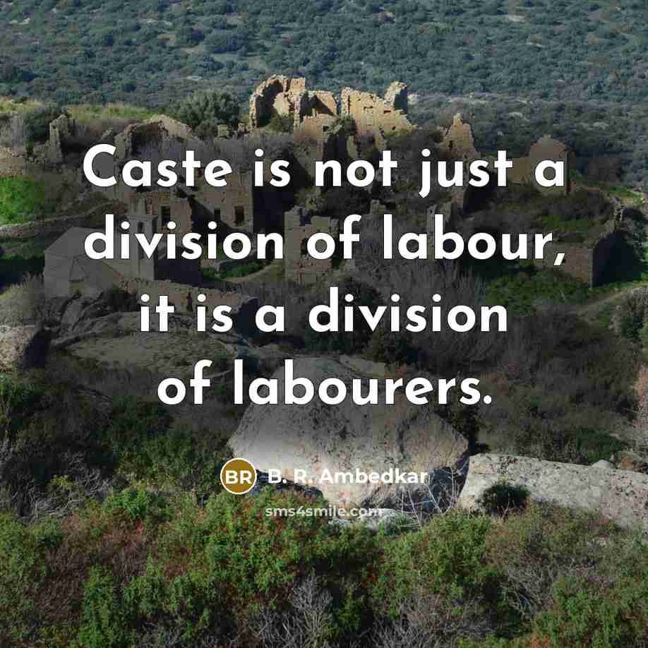 “Caste is not just a division of labour, it is…” quote by B. R. Ambedkar