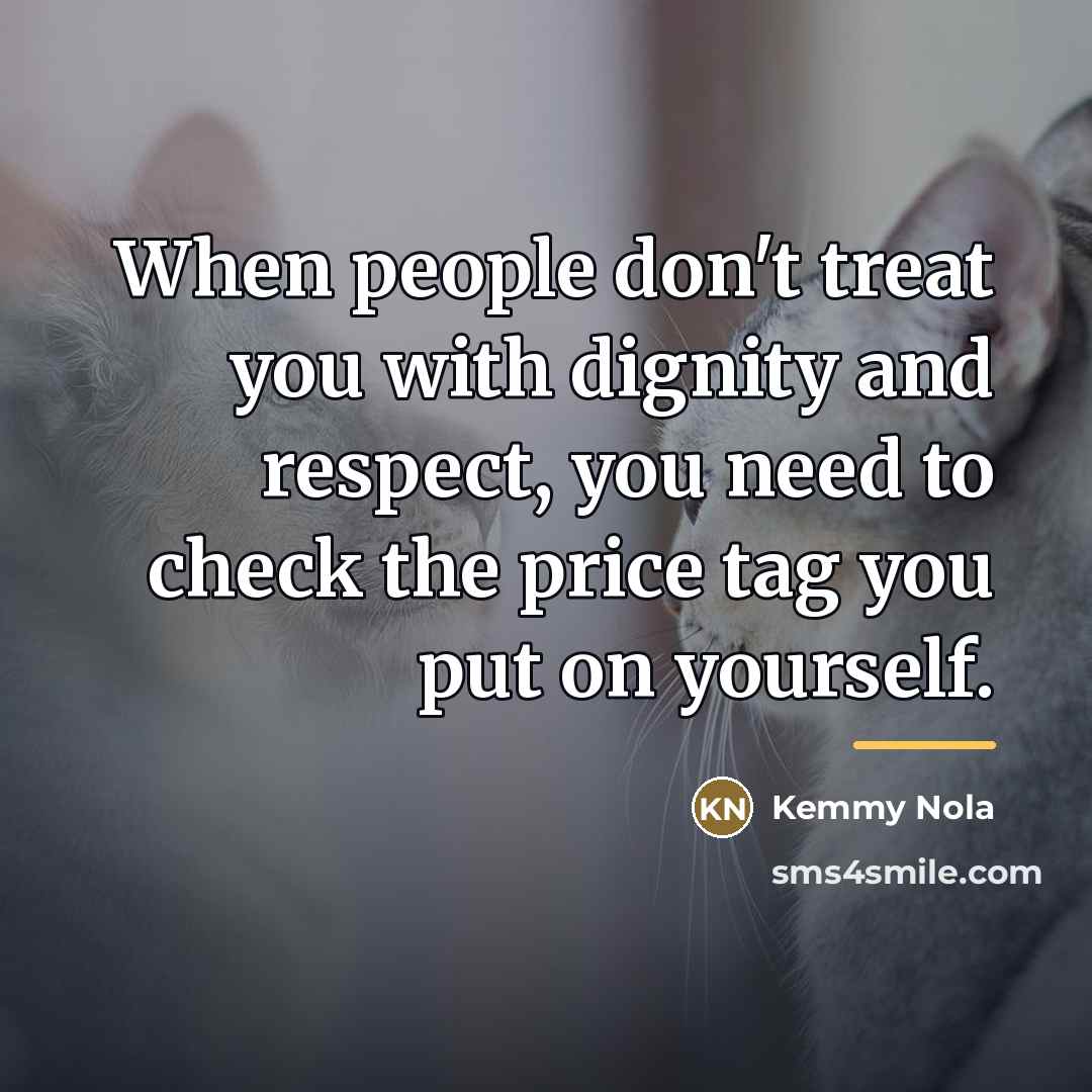 “When people don't treat you with dignity and respect, you…” quote by Kemmy Nola