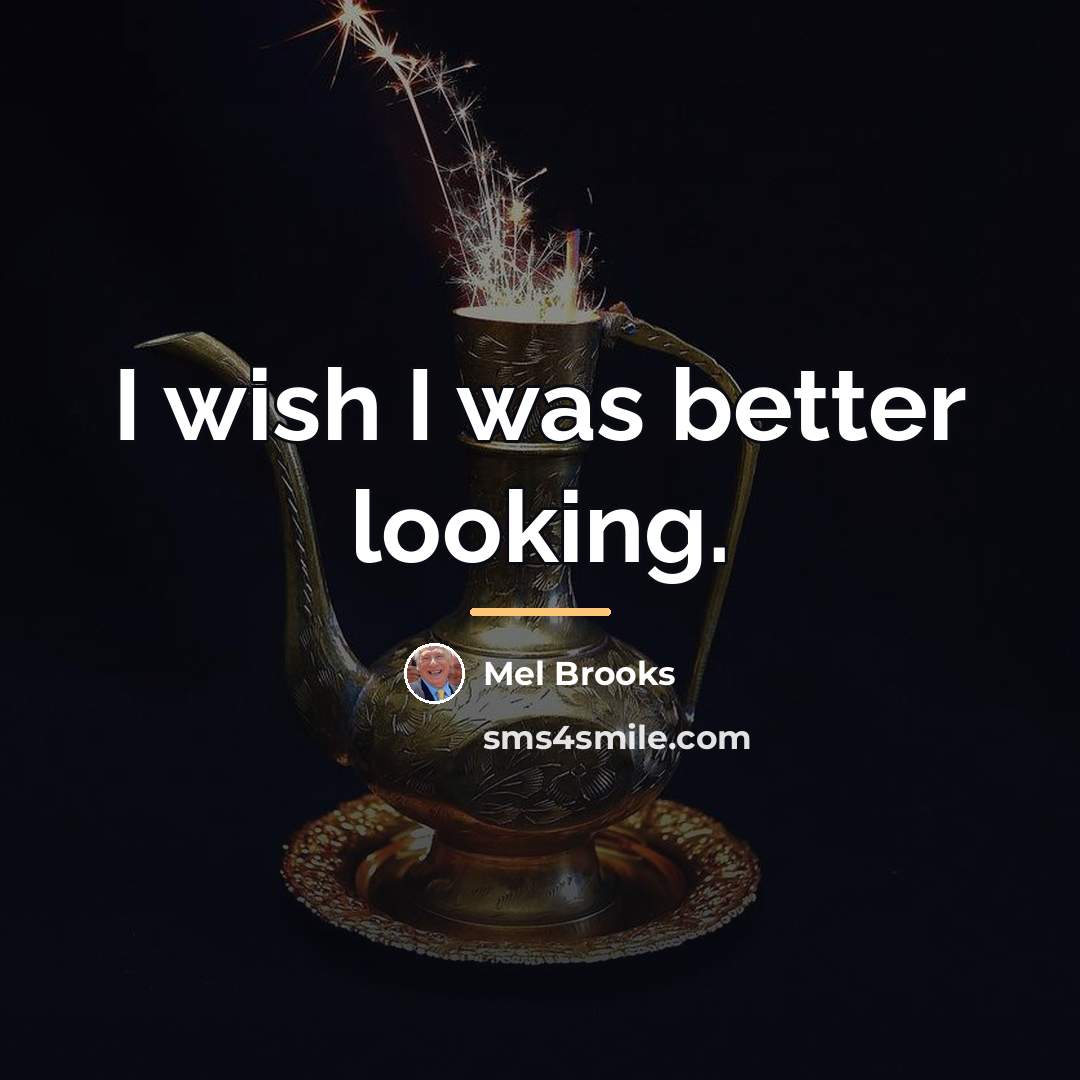“I wish I was better looking.…” quote by Mel Brooks