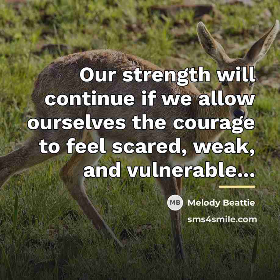 “Our strength will continue if we allow ourselves the courage…” quote by Melody Beattie